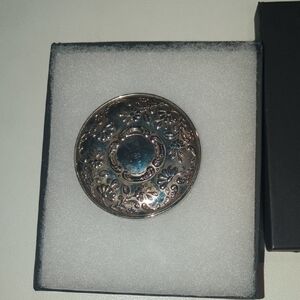 Silver Floral Antique Mirror